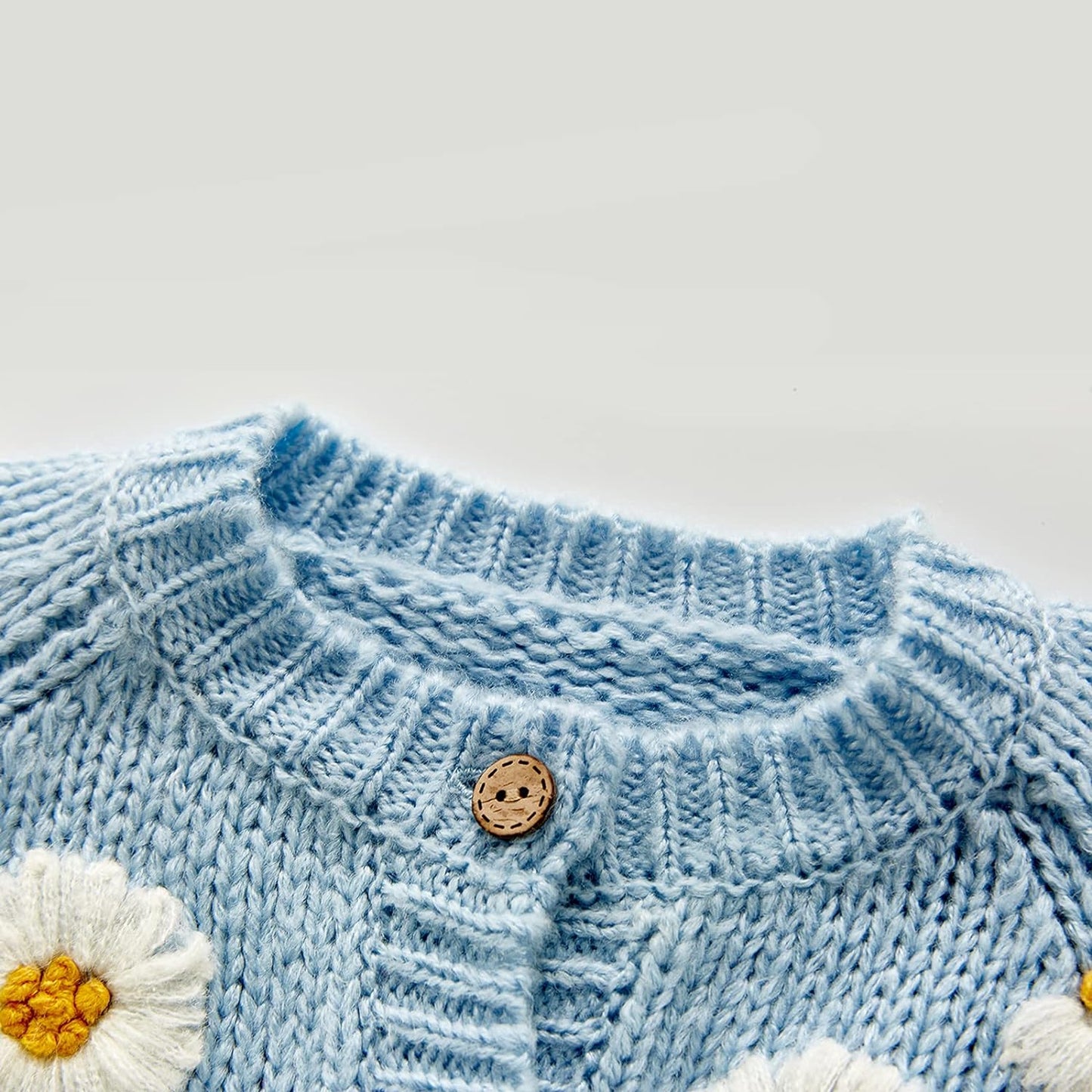 Newborn Baby Girls Knit Cardigan Sweater, Infant Button-Down Cotton Sweater,Daisy Print Baby Clothes