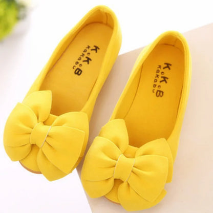 Spring Bow Kids Shoes for Girl 3 Colors Soft & Light Toddler Baby Sneakers Children Princess Ballet Flats Girls Shoes CSH016